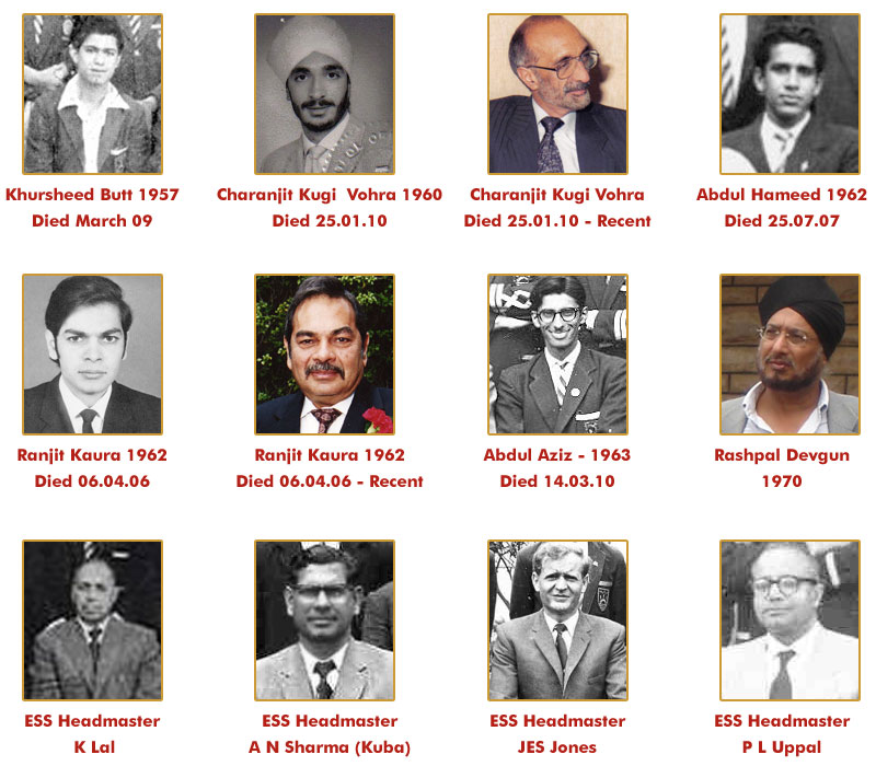 ESS Deceased Alumni, Teachers and Headmasters